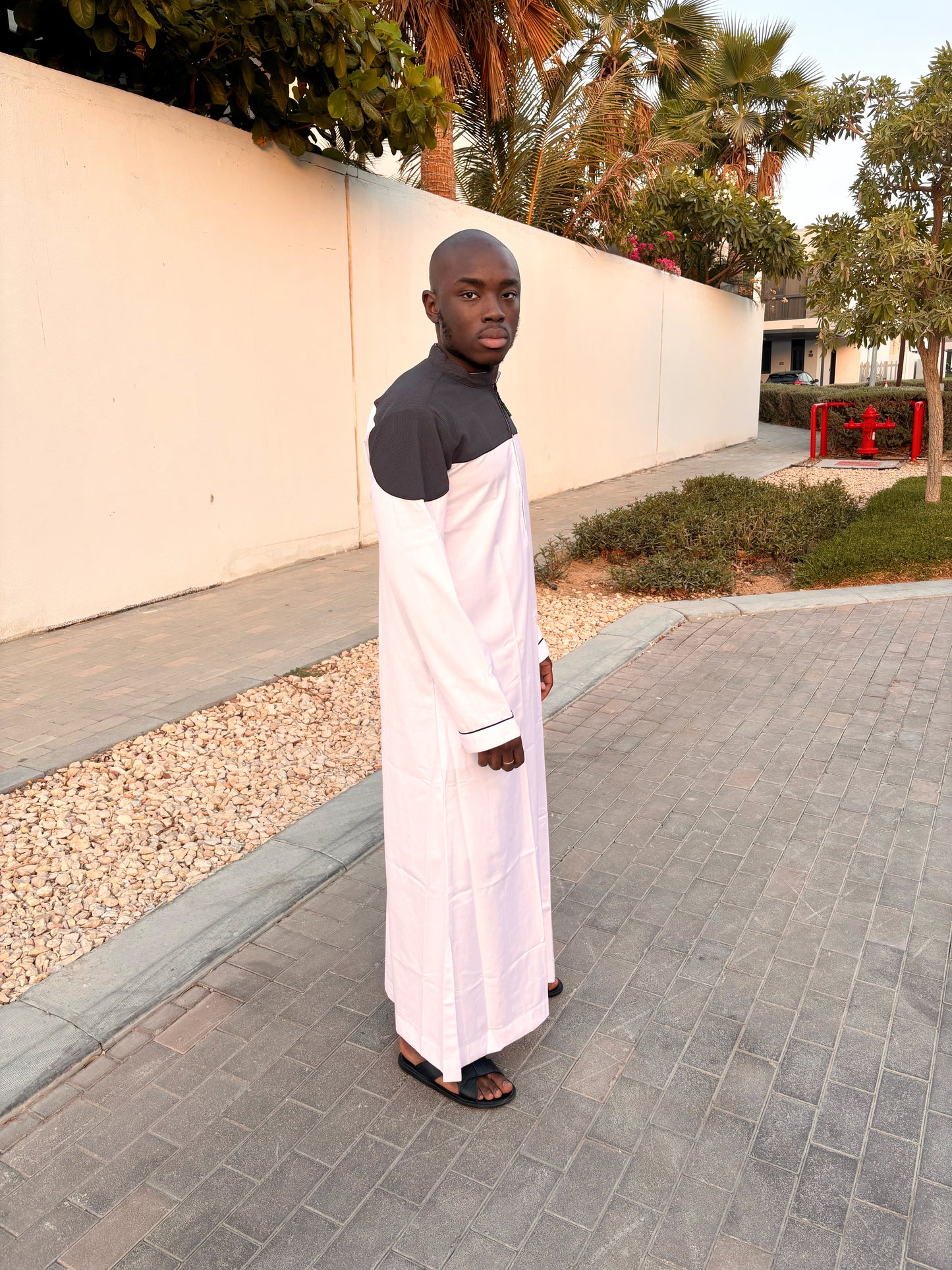 Qamis - Blanc/Gris