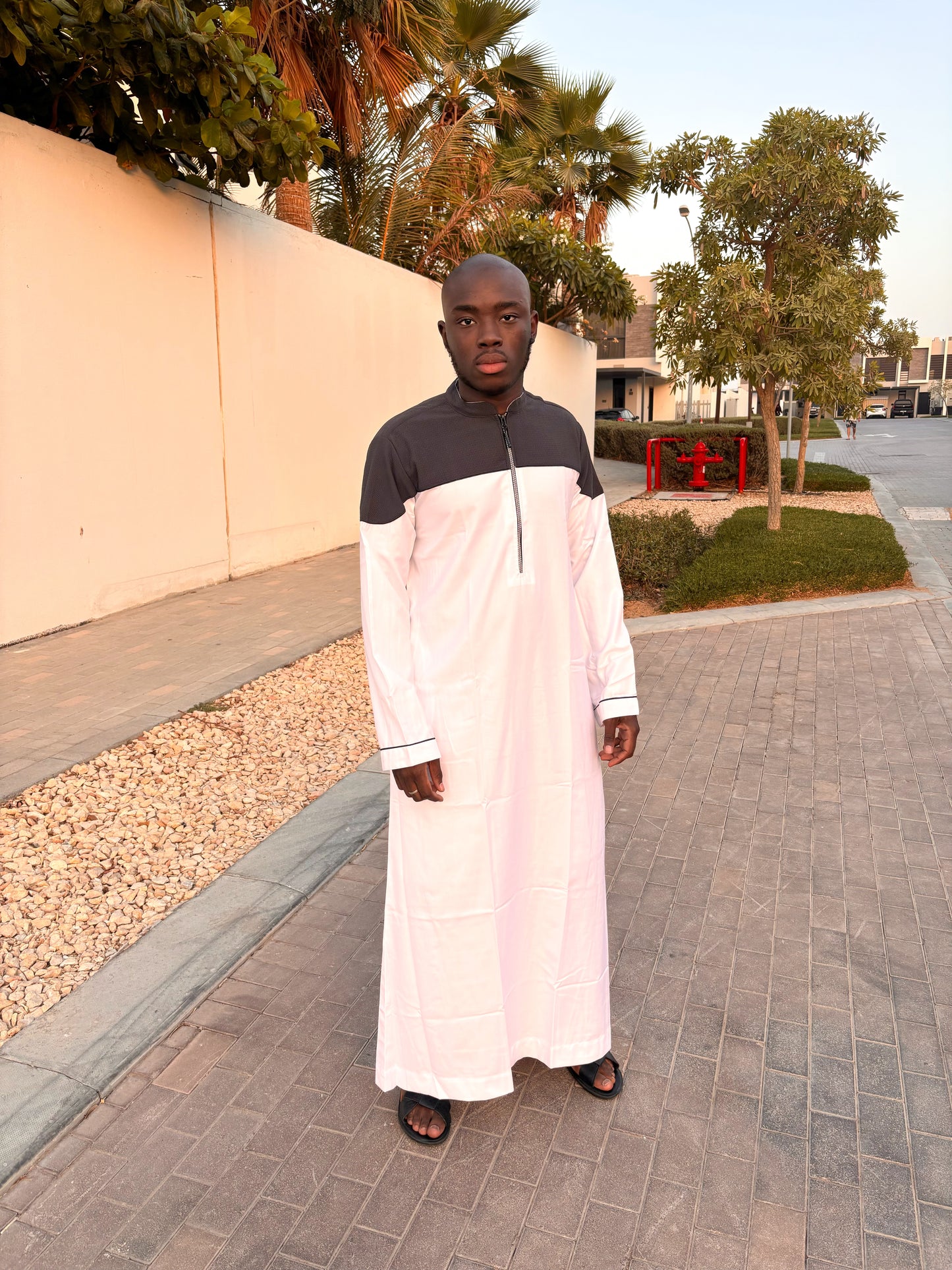 Qamis - Blanc/Gris