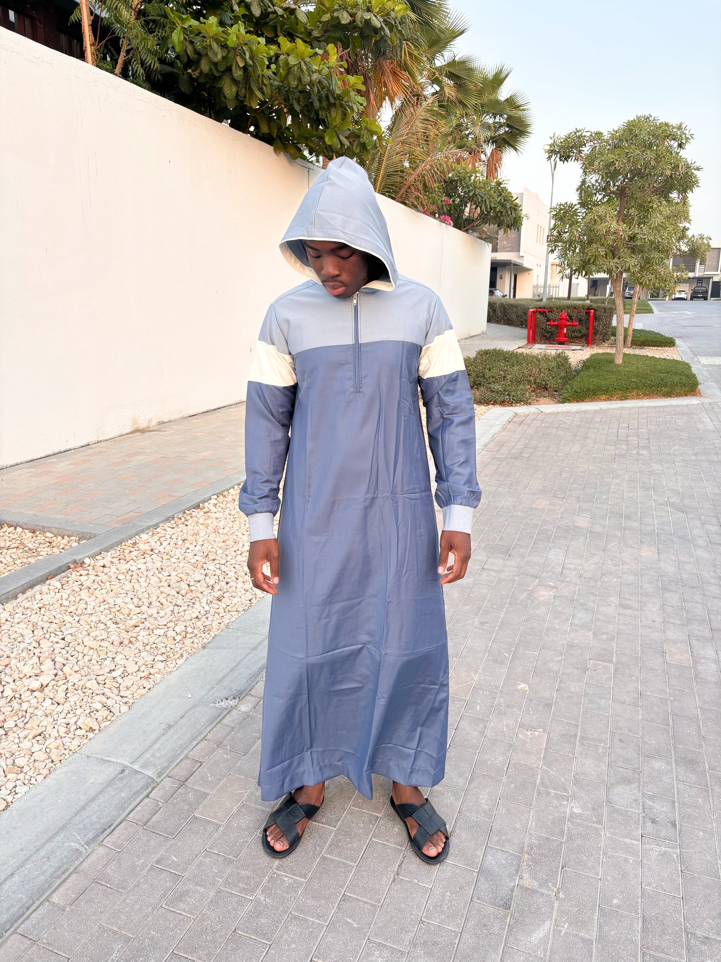 Qamis - Bleu/Blanc/Gris