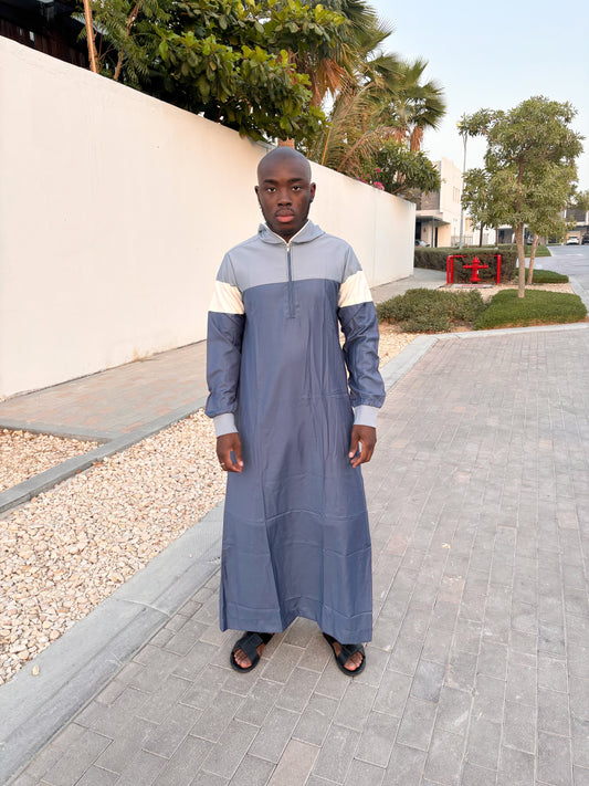 Qamis - Bleu/Blanc/Gris