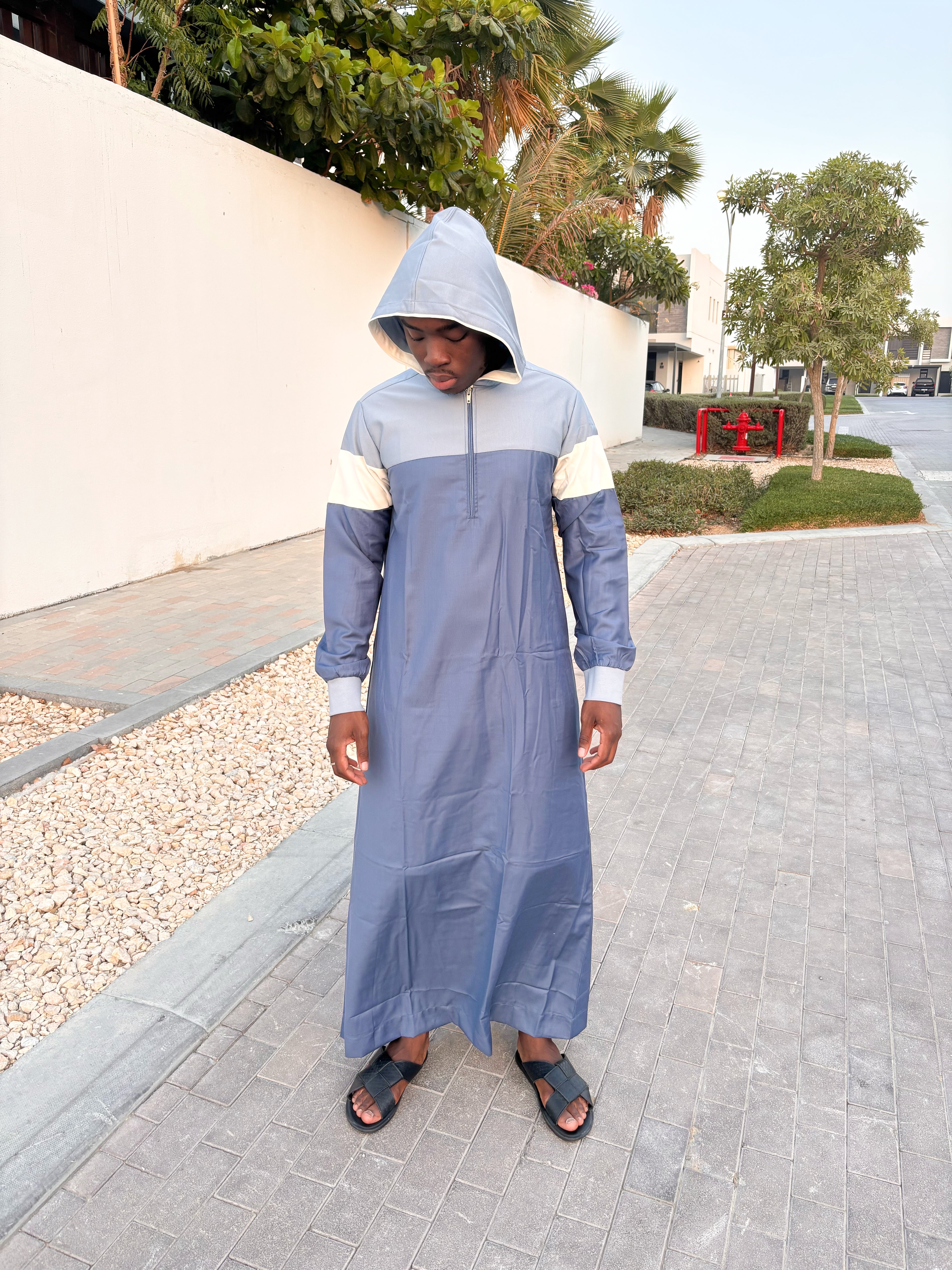 Qamis - Bleu/Blanc/Gris